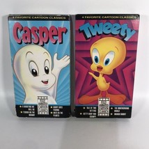 Casper &amp; Tweety Bird Favorite Cartoon Classics Vhs Lot 1989 Unicon Rare Tapes - £10.37 GBP