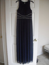 Jessica Howard New Navy Jeweled Full Length Halter Gown   12     $129 - £55.77 GBP