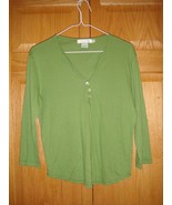 Fresh Produce Top M Clover 3/4 Sleeve Henley Top  - £13.59 GBP