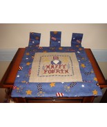 4th Of July Completed Happy Fourth Cross Stitch Banner - €21,55 EUR