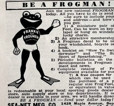 Be A Frogman Membership 1952 Advertisement Sea Net Manufacturing DWEE9 - £7.80 GBP