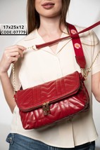 Burgundy leather bags with internal openings, chain straps and crossbody... - £104.51 GBP