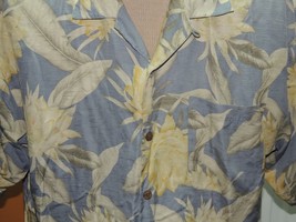 Men&#39;s XL Tommy Bahama Short Sleeve Hawaiian Shirt 100% Silk BLUE GREEN t... - $14.39