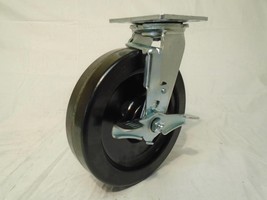 8&quot; x 2&quot; Swivel Caster Heavy Duty Phenolic Wheel w/ Brake 1250lb each Too... - £17.99 GBP