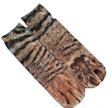 Cat Paw Socks Women&#39;s New Brown Striped Tiger Kitten - £9.75 GBP