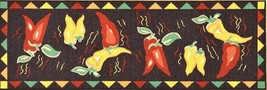 X-LARGE Textile Kitchen RUNNER/RUG (20&quot;x59&quot;)RED &amp; Yellow Hot Chilli Peppers,Otto - £20.16 GBP