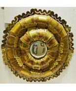 MCM Brutalist Torch Cut Brass Tom Greene Style Convex Round Wall Mirror ... - $3,064.36 CAD
