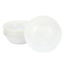 Gibson Ultra White Shadow 6 Piece 6.5 Inch Opal Glass Cereal Bowl Set in... - $36.95