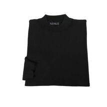 Men PRINCELY Italian Viscose Short Mock Neck Pullover Slim 89567-00 Black 101 image 2