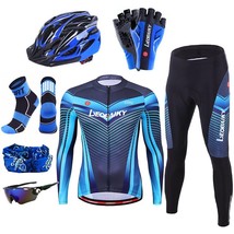 Men&#39;s Cycling Set Pro Team Road Bike Clothing Mtb Wear Quick-Dry Summer Long Sle - £77.48 GBP