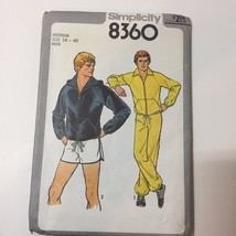 Simplicity 8360 Size 38-40 Men&#39;s Unlined Jacket with without Hood Pants Shorts - £10.25 GBP