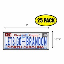 25 Pack 3.37&quot;x 9&quot; Lets Go Brandon Plate Sticker Decal Gift Maga Trump BS0305 - £18.98 GBP