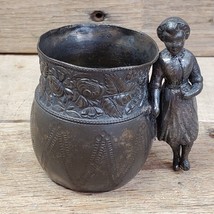 Victorian Antique Middletown Plate Co. Girl on Cup Toothpick Holder - $46.98