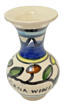 Cana Wine Small Handmade Ceramic Vase Handpainted About 3 In Tall - $17.55