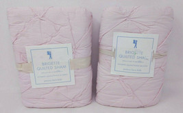 Pottery Barn Kids Brigette Ruffle Quilted Shams Pair 2 European Square 26" NEW - $79.19