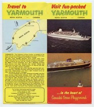 Visit Fun Packed Yarmouth Nova Scotia Canada Brochure with Maps 1960&#39;s - $17.82
