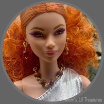 Brown Marble Bead Necklace Earring Set Barbie • 11-12” Fashion Doll Jewelry - £6.19 GBP