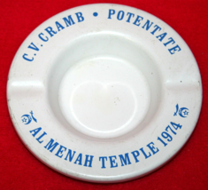 Vintage AL MENAH TEMPLE 1974 Shriners Nashville TN Metal ASHTRAY Freemas... - $18.80