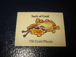 1980 TSR D&amp;D: Dungeon Board Game Piece: Treasure 1st Level Card- 750 gold - $1.00