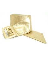 WN142- 3&quot; WIDE DESIGNER STYLE VERY SOFT LEATHER BELT FOR WOMEN IN GOLD - $14.81 CAD