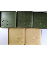 Retro Square Wood Dinner Snack Plate Space for Cup Gree and Yellow Top S... - $54.45 CAD