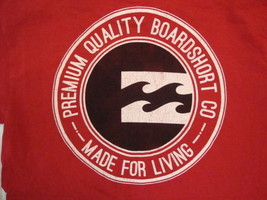 Billabong Premium Quality Boardshort &quot;Made for Living&quot; Red T Shirt S - $16.48