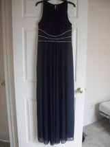 Jessica Howard New Navy Jeweled Full Length Halter Gown   10     $129 - $49.99