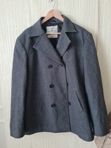Next SP Mens XL Double Breasted Pea Coat Jacket Blazer Woven Grey - £21.93 GBP