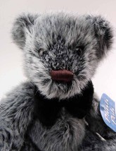 Vintage Kids of America Corp Teddy Bear Black White Brindle Stuffed Anim... - $11.99