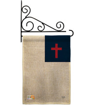 Christian Burlap - Impressions Decorative Metal Fansy Wall Bracket Garden Flag S - £27.15 GBP