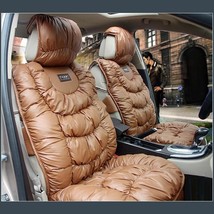 Luxury Plush Padded Natural Clay Color PU Leather Cushion Seat Cover Protectors - £509.65 GBP