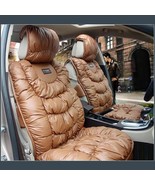 Luxury Plush Padded Natural Clay Color PU Leather Cushion Seat Cover Pro... - $645.00