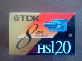 TDK 8mm Video Cassette HS 120  240 Min LP SP High Standard NEW Sealed  - $8.17