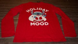 Walt Disney Lilo And Stitch Santa Hat Christmas Long Sleeve T-Shirt Small New - £19.89 GBP