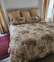 Vintage Ralph Lauren Grosvenor Full/Queen Comforter +2 Ruffle Shams Set - £225.49 GBP