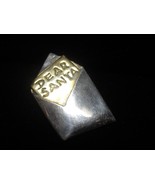 DEAR SANTA Sterling Silver and Brass Christmas BROOCH Pin - FAR FETCHED - $35.00
