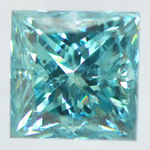 Princess Shape Diamond Fancy Blue Loose 0.50 Carat Enhanced I1 IGI Certificate - £432.54 GBP