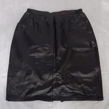 Jacqueline Ferrar Black Leather Skirt 14 Tall - Broken Zipper - £15.62 GBP