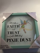 Disney 100 FRAMED WALL ART Tinker Bell All it Takes it Faith and Trust - £19.51 GBP