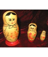 Set of 3 Nesting Wooden Figurine Dolls USSR Russian - $16.50