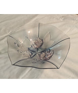Beautiful Antique Crystal Cut Glass Fruit Bowl With leaf  flower pattern... - $67.91 CAD