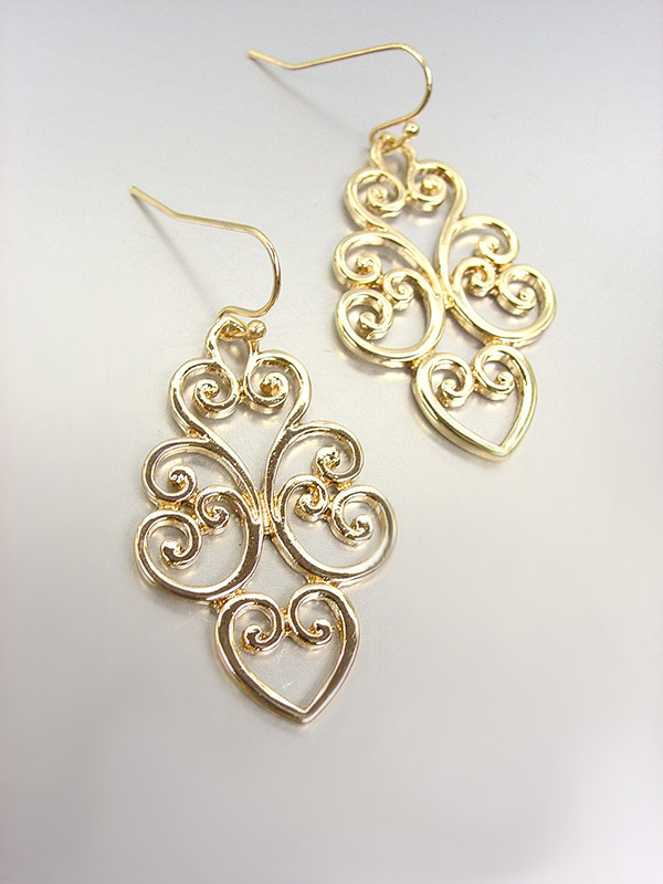 Primary image for CLASSIC Brighton Bay Gold Filigree Dangle Earrings 51387