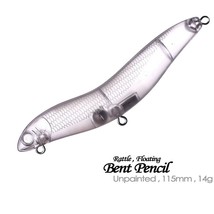 20PCS 11.5CM 14G Floating Rattle Bent Pencil Unpainted Bait Blank Fishin... - $23.38