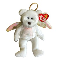 Halo the Angel Bear Ty Beanie Baby 1998 Black Eyes Brown Nose - $92.70 MXN