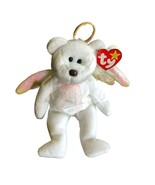 Halo the Angel Bear Ty Beanie Baby 1998 Black Eyes Brown Nose - $92.26 MXN