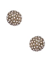 White Gold Plated and Austrian Crystal Covered Sphere Stud Earrings  - £20.52 GBP