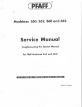 Pfaff 260, 262, 360, and 362 Service Manual Sewing Machine - $15.99