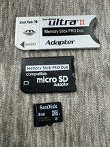 Sandisk Ultra II Memory Stick Pro Duo Adapter w Micro SD Adapter &amp; 8GB M... - $33.76 CAD