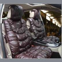 Luxury Plush Padded Espresso Brown Color PU Leather Cushion Seat Cover Protector - £515.48 GBP