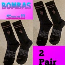 2 Pair Unisex Women/Men Bombas Crew Calf Socks Small Black~Grey Honeycom... - $14.95
